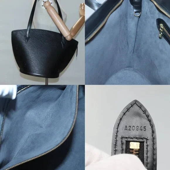 LOUIS VUITTON Epi Saint Jacques Shopping Shoulder Bag Black M52262 Auth 118030